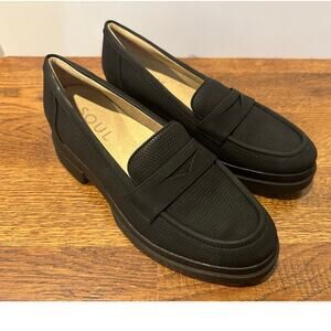 Soul Naturalizer Women’s Ophelia Lug Sole Leather Loafer Black Size 9W NWOB